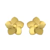 Boucles d'oreilles Brillaxis fleur or jaune vis