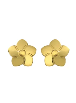 Boucles d'oreilles Brillaxis fleur or jaune vis