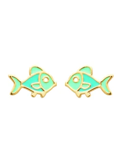 Boucles d'oreilles Brillaxis poissons bleus