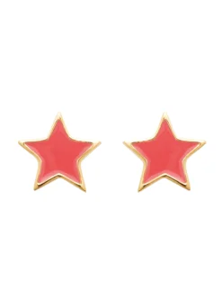 Boucles d'oreilles Brillaxis étoiles roses