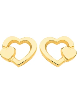 Boucles d'oreilles Brillaxis coeurs_x005f_x000D_or jaune 18 carats