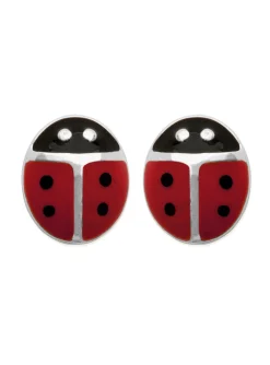 Boucles d'oreilles Brillaxis coccinelle argent