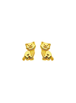 Boucles d'oreilles Brillaxis petit chat or 750/1000