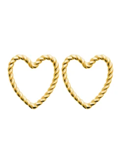 Boucles d'oreilles Brillaxis coeur torsadé_x005f_x000D_plaqué or