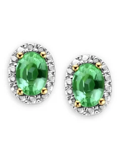 Boucles d'oreilles Brillaxis ovales or émeraude
