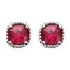 Boucles d'oreilles Brillaxis pierre rouge argent