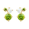 Boucles d'oreilles Brillaxis plaqué or vert OZ