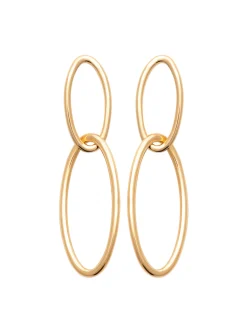 Boucles d'oreilles Brillaxis double ovale plaqué or