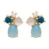 Boucles d'oreilles Brillaxis quartz et amazonite