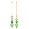 Boucles d'oreilles Brillaxis perles vertes plaqué or