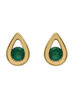 Boucles d'oreilles Brillaxis gouttes émeraude_x005f_x000D_or jaune 18 carats
