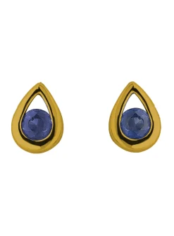 Boucles d'oreilles Brillaxis saphir et gouttes_x005f_x000D_en or jaune 18 carats