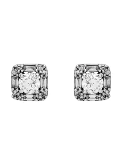 Boucles d'oreilles Brillaxis or blanc diamants