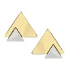Boucles d'oreilles Brillaxis triangles or bicolore