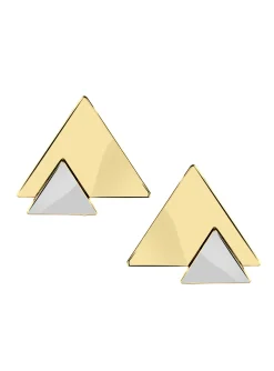 Boucles d'oreilles Brillaxis triangles or bicolore