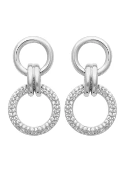 Boucles d'oreilles Brillaxis anneaux argent empierré