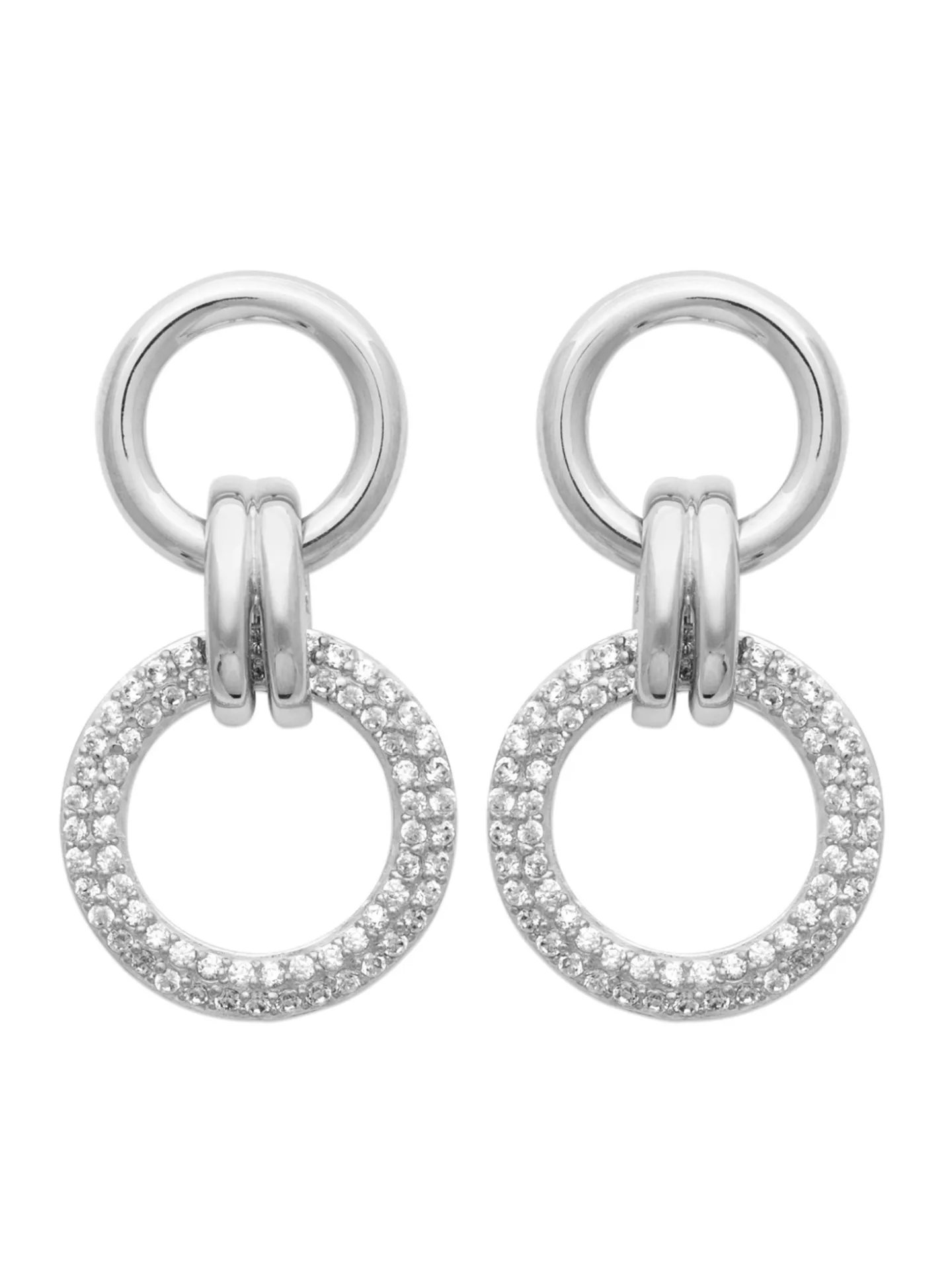 Boucles d'oreilles Brillaxis anneaux argent empierré