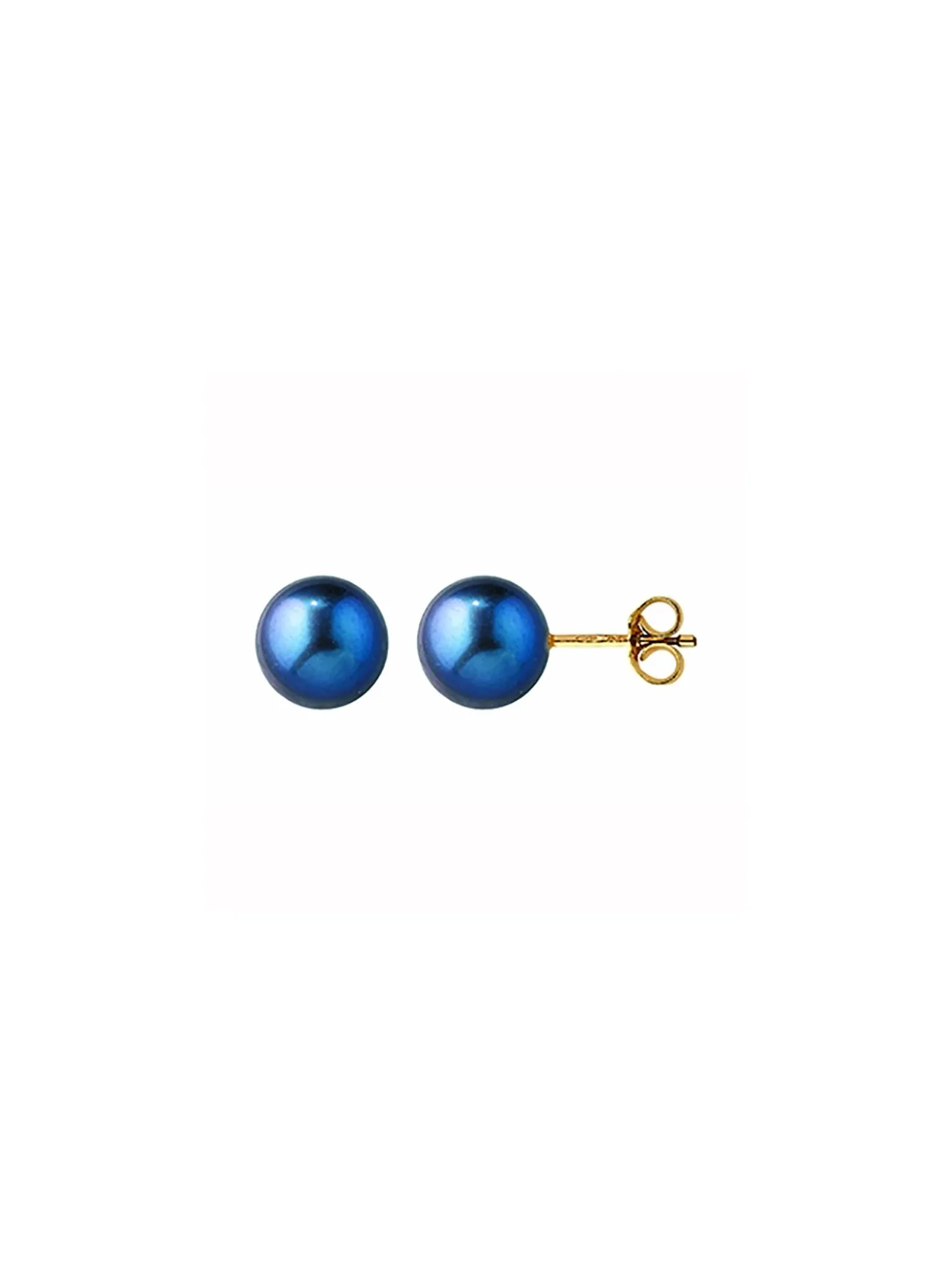 Boucles d'oreilles Brillaxis perles de culture or_x005f_x000D_teintées noires 7.5 mm