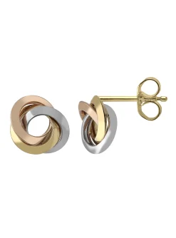 Boucles d'oreilles Brillaxis cercles 3 ors 9 carats