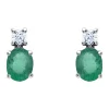 Boucles d'oreilles Brillaxis émeraude et oxydes