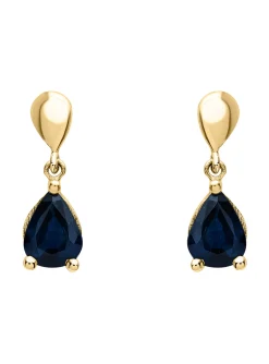 Boucles d'oreilles Brillaxis saphir pendants_x005f_x000D_or jaune 9 carats