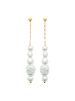 Boucles d'oreilles Brillaxis plaqué or_x005f_x000D_perles synthétiques