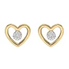 Boucles d'oreilles Brillaxis coeur or diamant