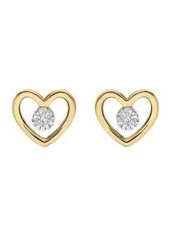 Boucles d'oreilles Brillaxis coeur or diamant