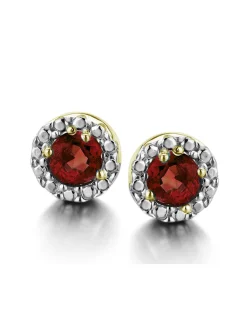 Boucles d'oreilles Brillaxis rubis or bicolore