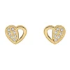 Boucles d'oreilles Brillaxis coeur or oxydes