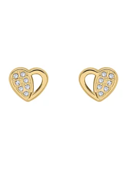 Boucles d'oreilles Brillaxis coeur or oxydes