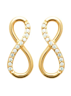 Boucles d'oreilles Brillaxis plaqué or infini