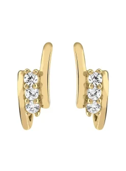 Boucles d'oreilles Brillaxis or trilogie oxydes