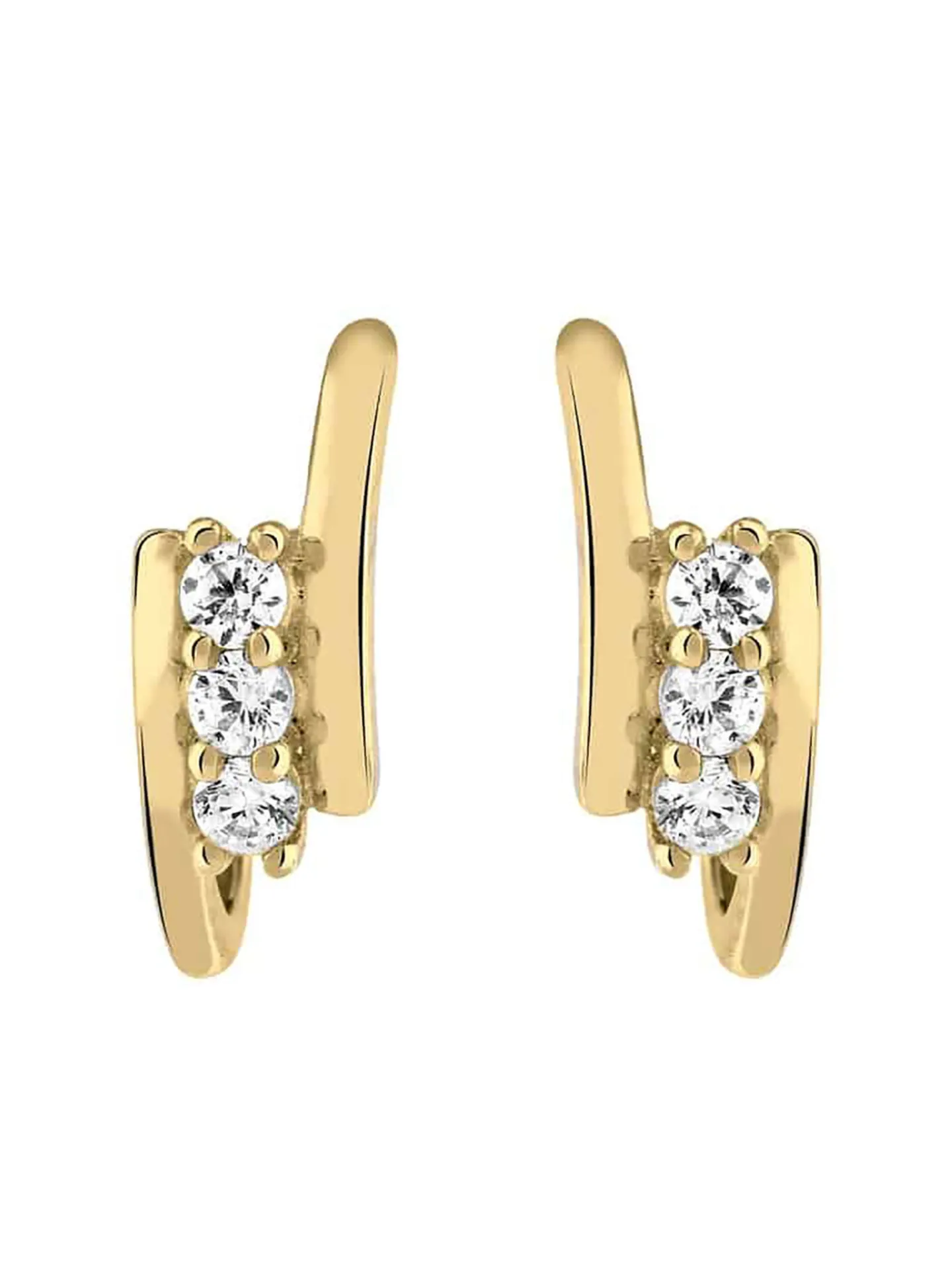 Boucles d'oreilles Brillaxis or trilogie oxydes