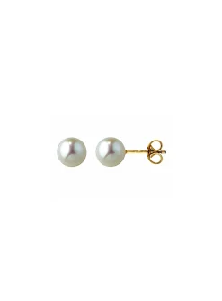Boucles d'oreilles Brillaxis or perles de culture_x005f_x000D_5.5/6 mm