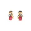 Boucles d'oreilles Brillaxis or rubis diamants