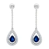 Boucles d'oreilles Brillaxis or blanc saphir oxydes