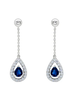 Boucles d'oreilles Brillaxis or blanc saphir oxydes