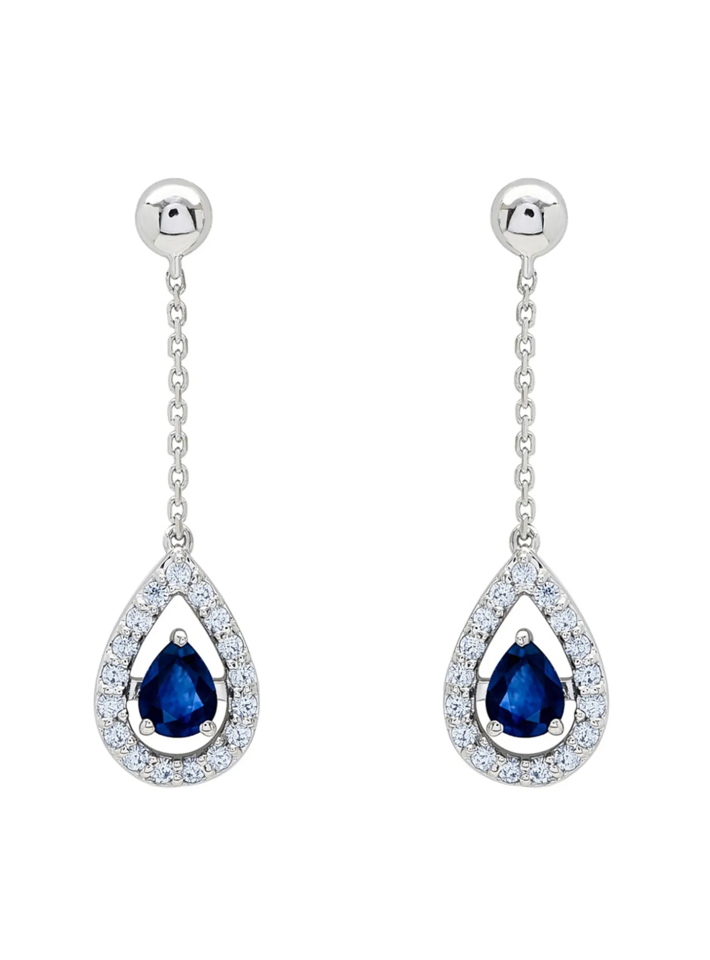 Boucles d'oreilles Brillaxis or blanc saphir oxydes