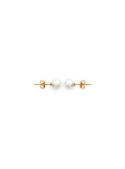 Boucles d'oreilles Brillaxis perles plaqué or 6mm