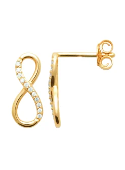 Boucles d'oreilles Brillaxis plaqué or infini