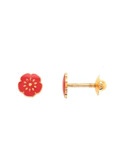 Boucles d'oreilles Brillaxis fleurs vis or 9 carats