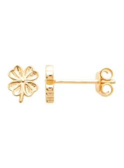 Boucles d'oreilles Brillaxis trèfle plaqué or