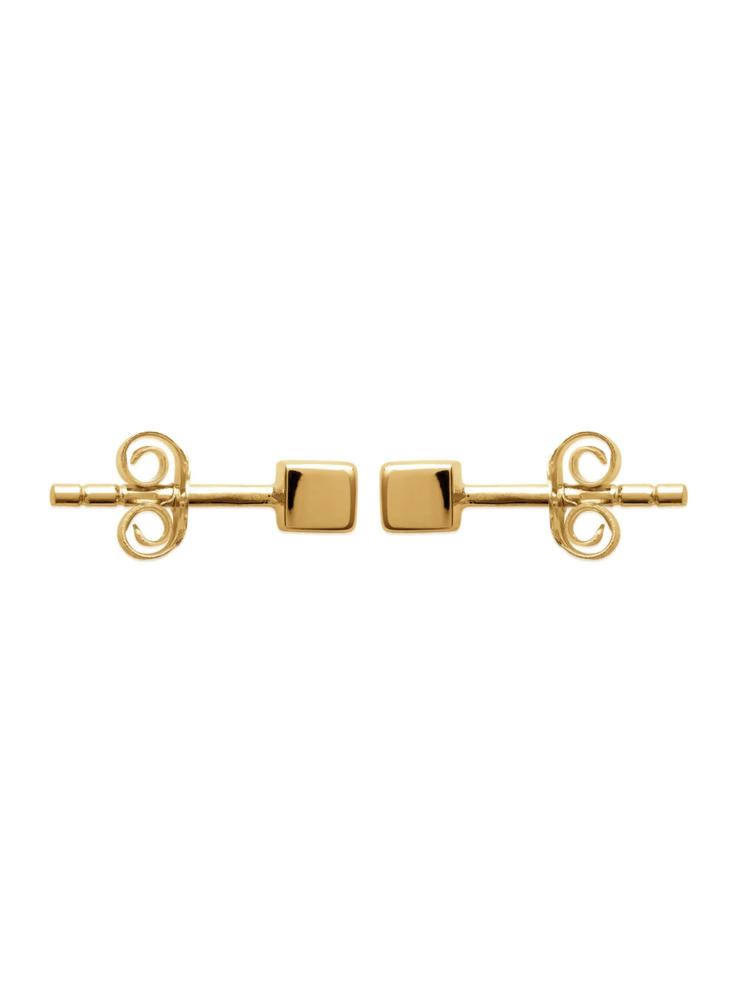 Boucles d'oreilles Brillaxis puces carrées plaqué or