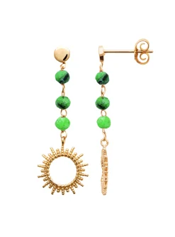 Boucles d'oreilles Brillaxis soleil rubis zoisite