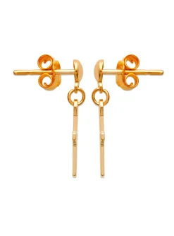Boucles d'oreilles Brillaxis croix plaqué or