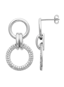 Boucles d'oreilles Brillaxis anneaux argent empierré