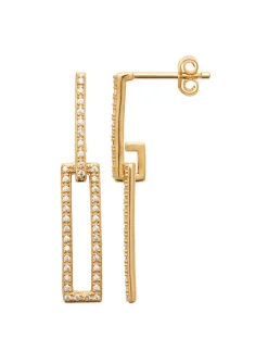 Boucles d'oreilles Brillaxis rectangulaire plaqué or_x005f_x000D_OZ