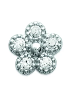 Boucles d'oreilles Brillaxis argent rhodié_x005f_x000D_Fleur OZ