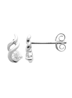 Boucles d'oreilles Brillaxis ondulations avec oxyde_x005f_x000D_argent rhodié